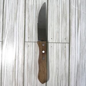 Semi-Serrated Steak Knife With Wood Handle 10" Knife